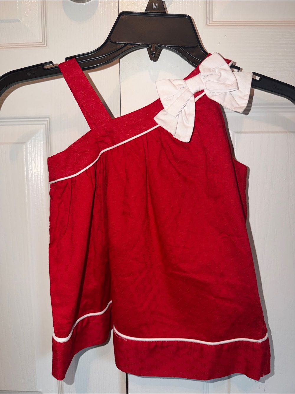 Gymboree Red with White Bow with white trim sleeveless top Girls 5T NEW